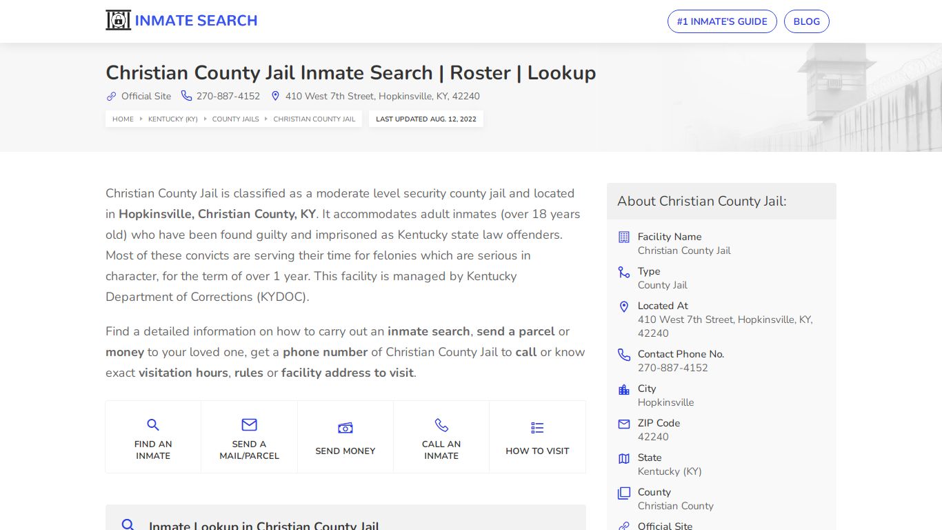 Christian County Jail Inmate Search | Roster | Lookup